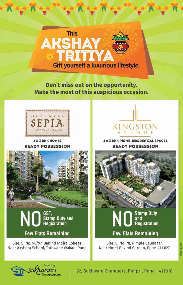 This Akshaya Tritiya gift yourself a luxurious lifestyle by investing at Sukhwani properties in Pune